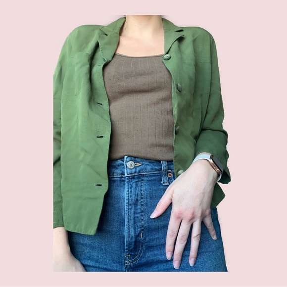 Retro Green Button-Up Shirt - Picture 1 of 4